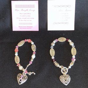 2 Pink and silver bracelets NEW